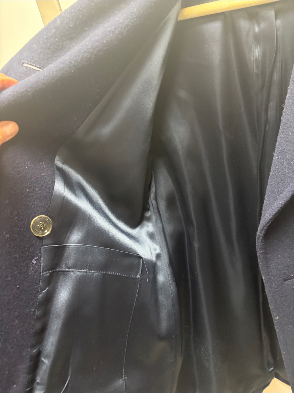 Navy Double-Breasted Wool Peacoat — image 5 of 5